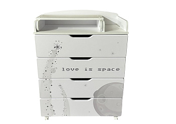 Пеленальный комод Антел Ариэль (белый/Космос)
