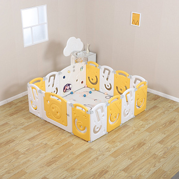 Манеж UNIX Kids SUPREME Music 160x160  (Yellow)