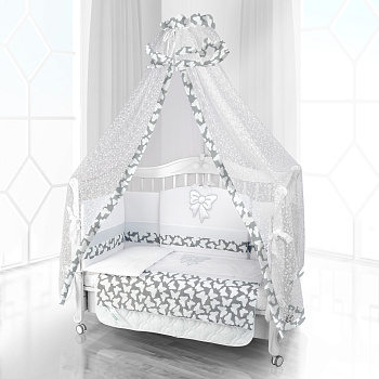 Комплект постельного белья Beatrice Bambini Unico Farfalino (120х60) (bianco grigio)