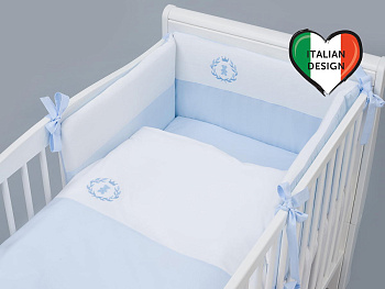 Комплект постельного белья Lepre Velour Bear 6 предметов (125*65) (Голубой)