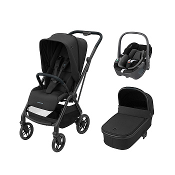 Коляска 3 в 1 Maxi-Cosi Leona Pebble 360 (Essential Black)