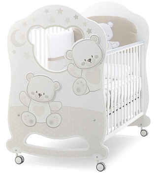 Детская кровать Italbaby Jolie Oblo (белый/шоколад)