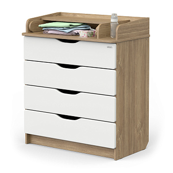 Комод АТОН Сириус-2 WOOD 804 ПВХ с шариковыми направляющими (дуб канзас)