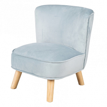 Детское велюровое кресло ROBA Lil Sofa (Голубой)