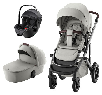 Коляска 3 в 1 Britax Roemer Smile 5Z Lux автокресло Baby-Safe PRO (Linen Grey/Deep Black)