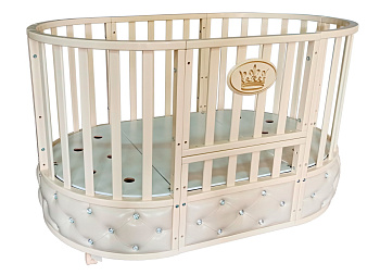 Детская кроватка ByTwinz Lana 4 6 в 1 с маятником и колесами
