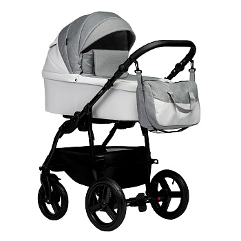 Коляска 2 в 1 Indigo IMPULSE ECO (белая кожа+серый)