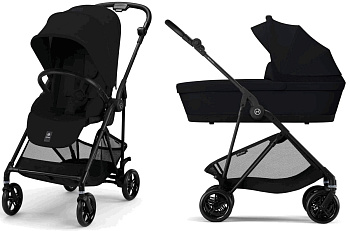 Коляска 2 в 1 Cybex Melio (Carbon Magic Black с дождевиком)