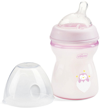 Бутылочка для кормления Chicco NaturalFeeling, GIRL, 250мл 2м+ (пласт) (розовый)