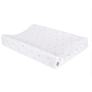 Простынь Ceba Baby на резинке на пеленальный матрасик 50x70 см (Medium Stars & Pink)