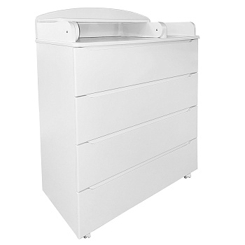 Комод Indigo Style 800/4 с узким пеленальным столиком, МДФ (Белый-белый)