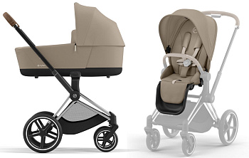 Коляска 2 в 1 Cybex Priam IV (шасси Chrome Brown) (Cozy Beige)