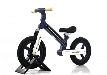 Детский беговел RiverToys HB-002 (сине-белый)