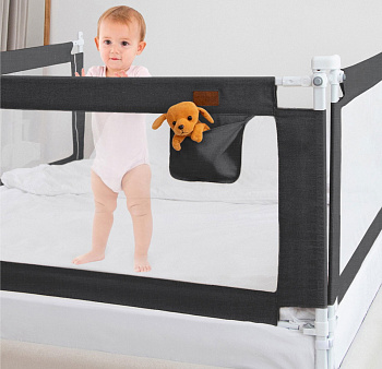 Барьер для кровати AmaroBaby Linear 180 см (черный)
