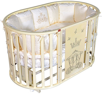 Детская кроватка Francesca Gracia Royal 6 в 1 с маятником и колесами