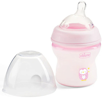 Бутылочка для кормления Chicco NaturalFeeling, GIRL,150мл 0м+ (пласт) (розовый)