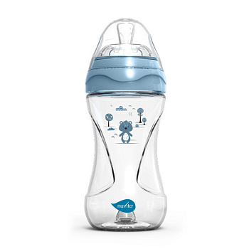 Антиколиковая бутылочка Nuvita 6031 Materno Feel 250мл, пластик (голубой)