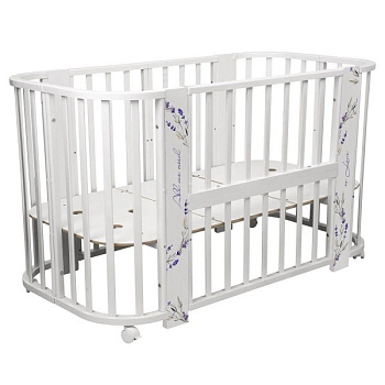 Детская кроватка Indigo Baby Line 5в1 (поперечный маятник) (лаванда)