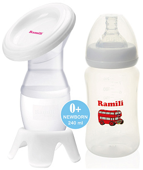Молокоотсос Ramili ручной MC200 с бутылочкой 240ML (стандарт)