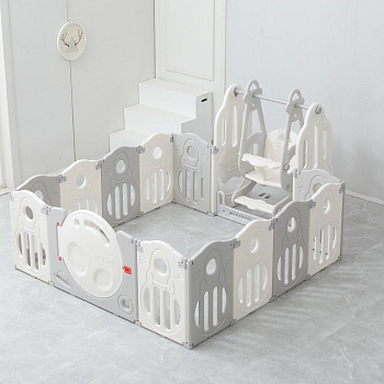 Манеж UNIX Kids SUPREME Space 200x240 (Grey с качелями)