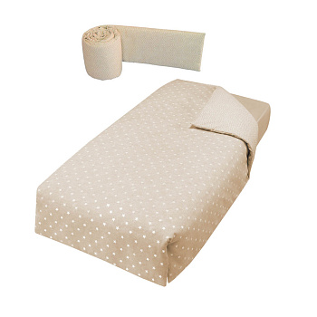 Бортики и покрывало 140х70 Micuna Galaxy TX-1732 (Galaxy Beige)
