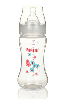 Полипропиленовая бутылочка для кормления с широким горлышком Farlin (розовая)