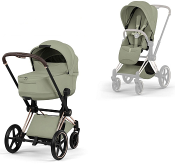 Коляска 2 в 1 Cybex Priam V Rosegold Style Collection (Sage Green)