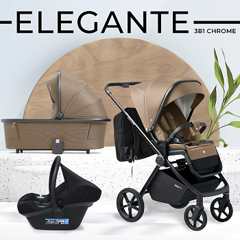 Коляска 3 в 1 Sweet Baby Elegante Chrome (Brown)