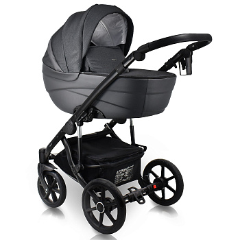 Коляска 2в1 BEXA IDEAL (т.серый+серая кожа)