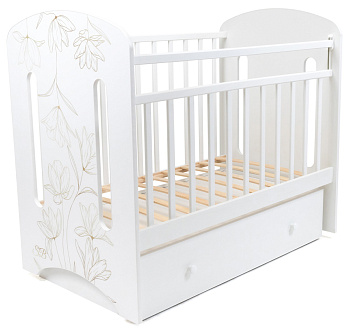 Детская кроватка Sweet Baby Sofia маятник с ящиком (Белый)