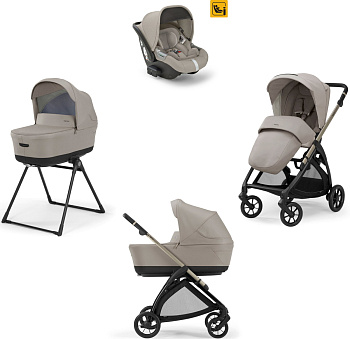 Коляска 3 в 1 Inglesina Electa 2024 (DRW i-Size) с подставкой под люльку Stand Up (Battery Beige)