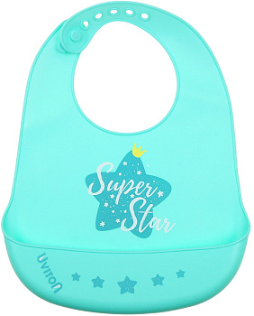 Нагрудник силиконовый Uviton арт. 0246 (Super Star (мята))