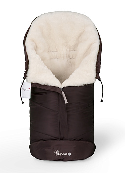 Конверт в коляску Esspero Sleeping Bag White (натуральная 100% шерсть) (Chocolat)