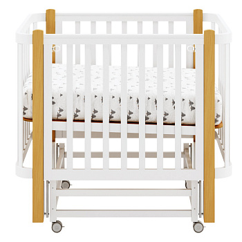 Детская кроватка ANTEMI Terra Light 100х70 (Белый/дерево)