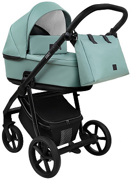 Коляска 2 в 1 Roan Esso Кожа (Misti Mint/Grey/руч.Черный)