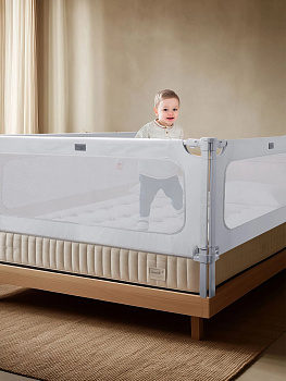 Барьер защитный для кровати Amarobaby Caveo (серый, 120 см)