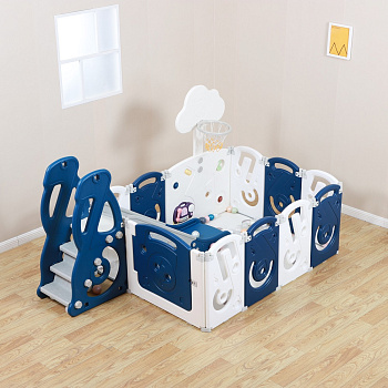 Манеж UNIX Kids SUPREME Music 160x160  (Blue)