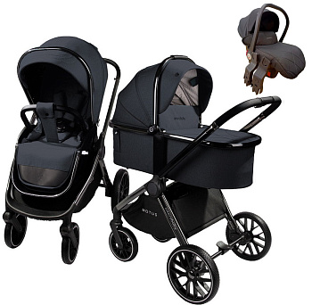 Коляска 3 в 1 Amarobaby MOTUS V2 (Серый)