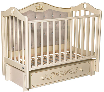 Детская кроватка Bellini Rouz Elegance Premium (универсальный маятник, мягкая стенка) (слоновая кость)