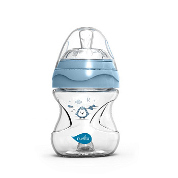 Антиколиковая бутылочка Nuvita 6011 Materno Feel 150мл, пластик (голубой)