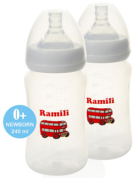 Набор из 2х детских бутылочек Ramili Baby 240ML противоколиковых (стандарт)