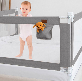 Барьер для кровати AmaroBaby Linear 140 см (серый)
