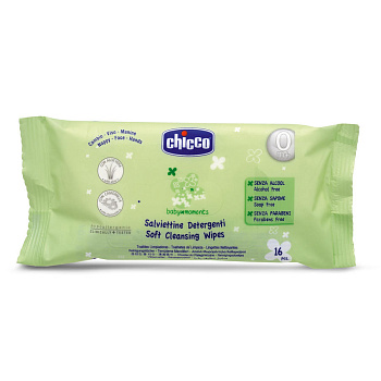 Салфетки очищающие Chicco Baby Moments с алоэ вера и ромашкой (0+) (16 шт)