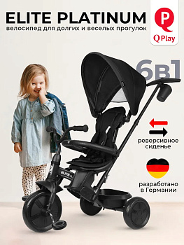 Велосипед трехколесный Qplay T10-Z Elite Platinum (Black)