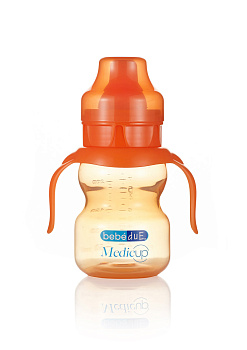 Чашка непроливайка Bebe Due Medic 220 мл. 0+ мес. (Оранжевый)