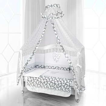 Комплект постельного белья Beatrice Bambini Unico Farfalino (125х65) (bianco grigio)