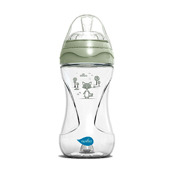 Антиколиковая бутылочка Nuvita 6031 Materno Feel 250мл, пластик (серо-зеленый)