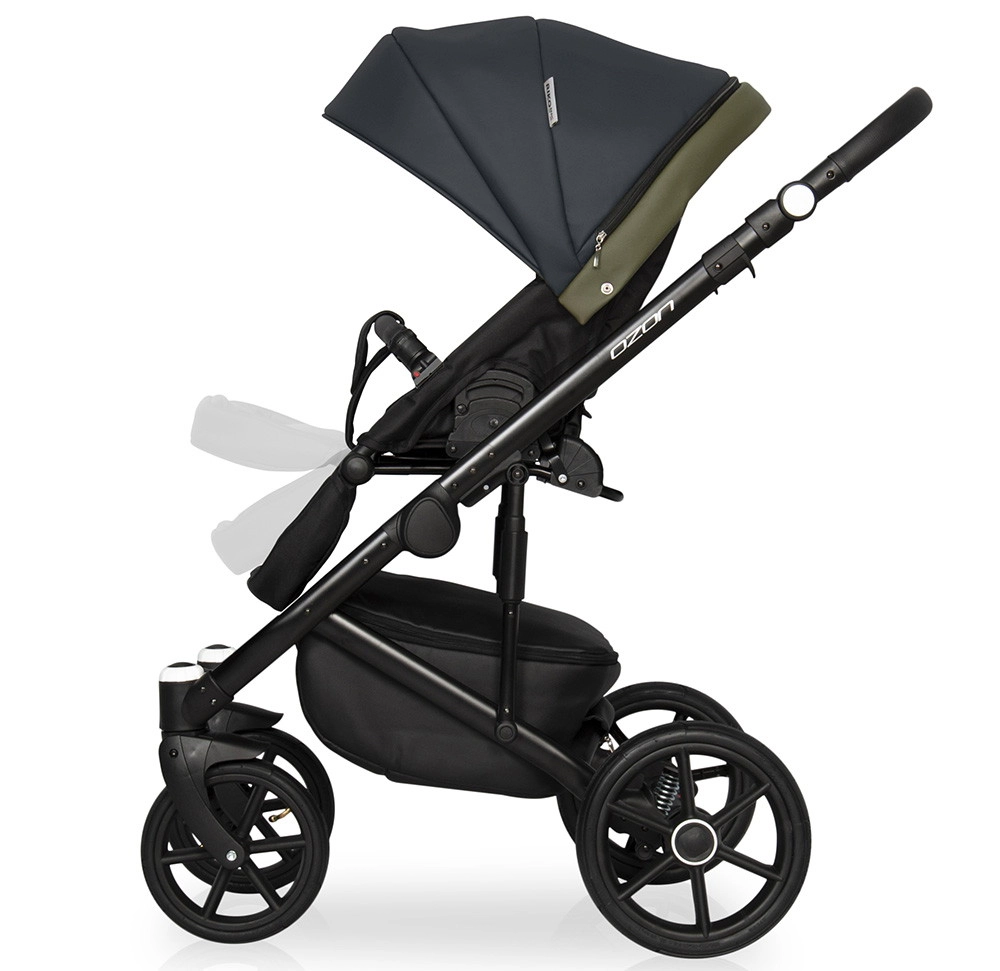 Коляска 2 в 1 RIKO BASIC OZON 02 черно-зеленый 3g878nhhwodk96x13ys14rm7zsh9c7a4