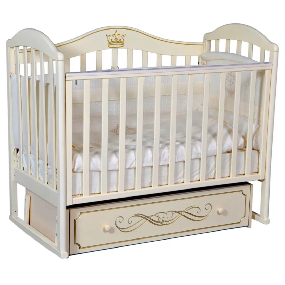 Детская кроватка КЕДР Emily 2 УМ Слоновая кость 108131083-detskaya-krovatka-kedr-emily-2-um-slonovaya-kost