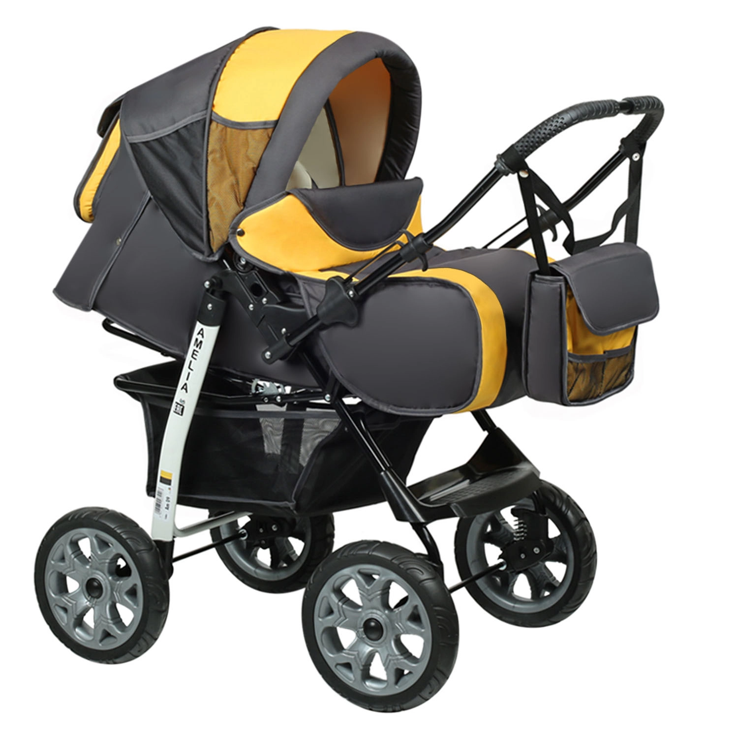 Прогулочная коляска Alis AMELIA I  серый+желтый 108132941-progulochnaya-kolyaska-alis-amelia-i--seriizheltii